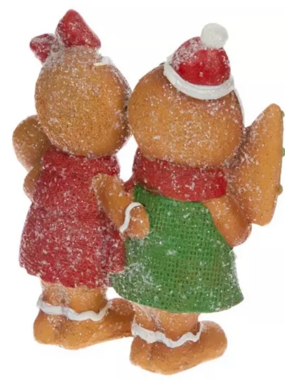 Holiday Gingerbread Couple Figurine – Red & Green